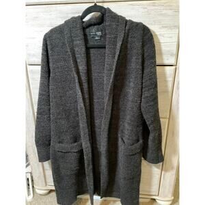 Barefoot Dreams CozyChic Cardigan Black/Gray - Size L